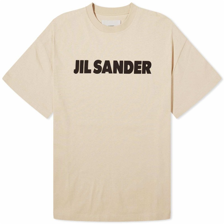 Photo: Jil Sander Men's Logo T-Shirt in Dark Sand
