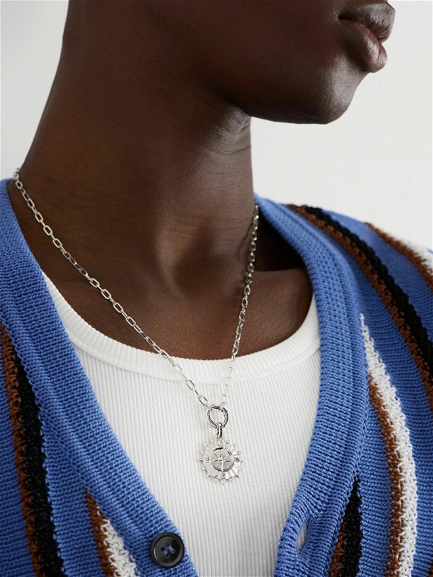 Photo: Foundrae - Internal Compass White Gold Diamond Pendant Necklace
