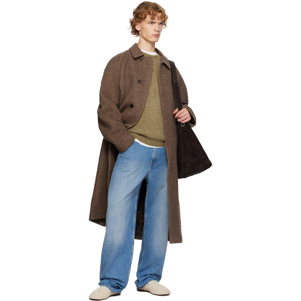 LE17SEPTEMBRE Brown Tweed Raglan Over Coat