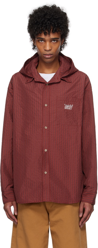 Photo: Kijun Red Check Hoodie Shirt