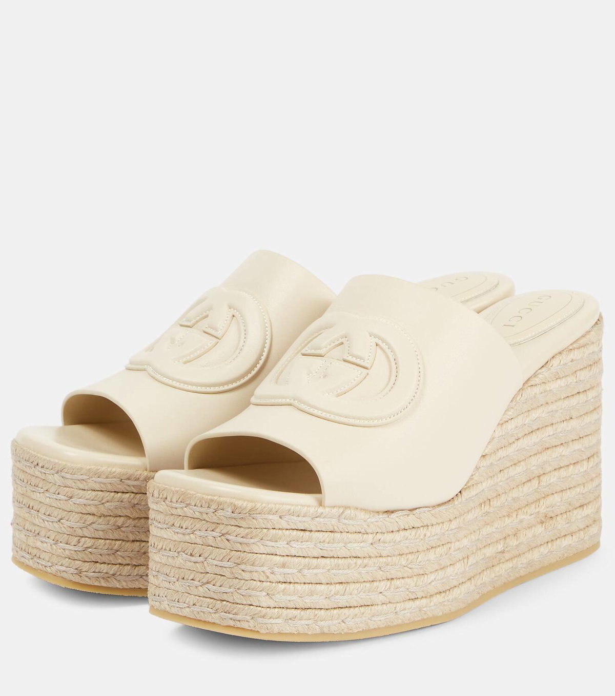 Gucci GG leather espadrille wedges