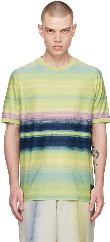 Photo: Paul Smith Yellow Untitled Stripe T-Shirt