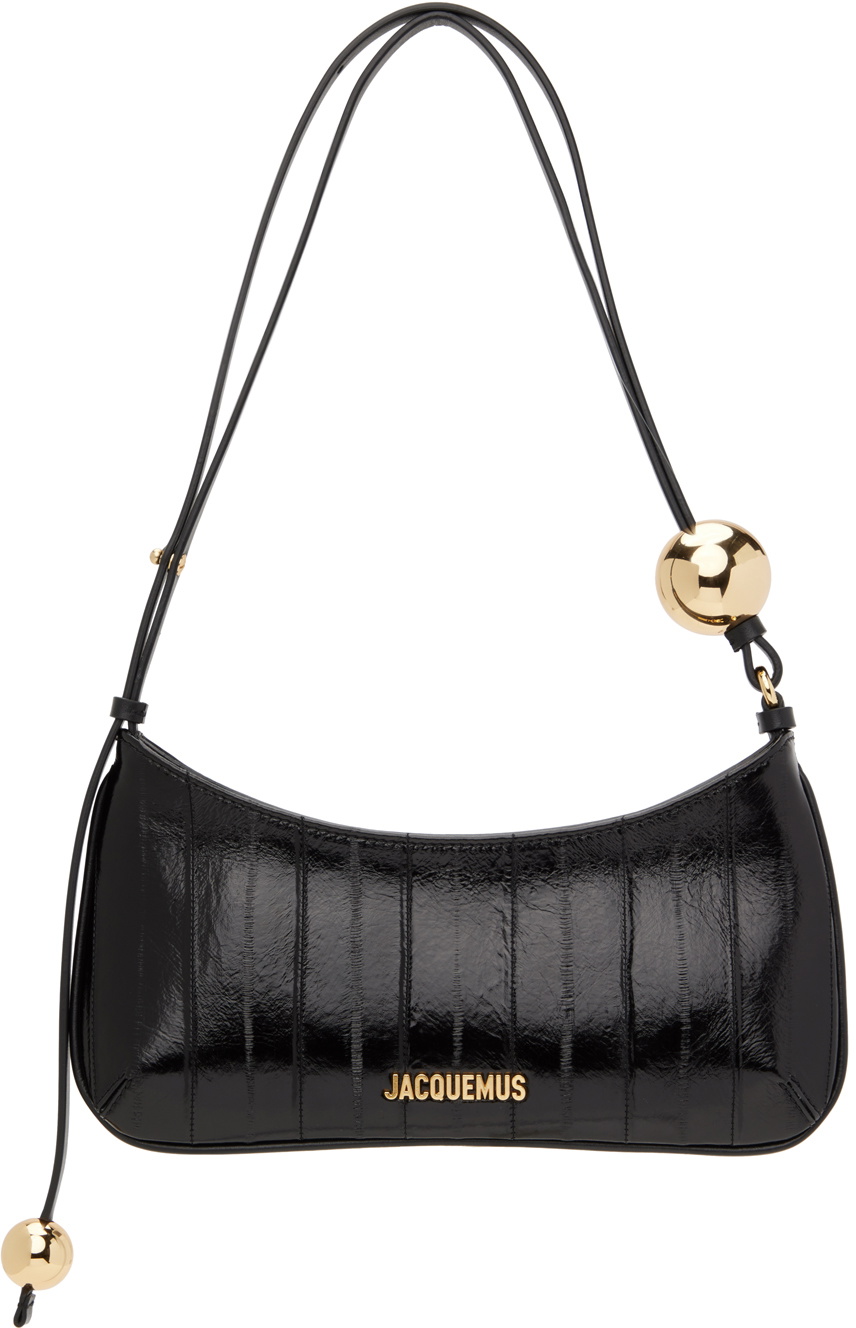バッグ・カバンその他 JACQUEMUS Le Bisou black leather bag Jacquemus Le Bisou Perle Leather Shoulder Bag | Black | FARFETCH