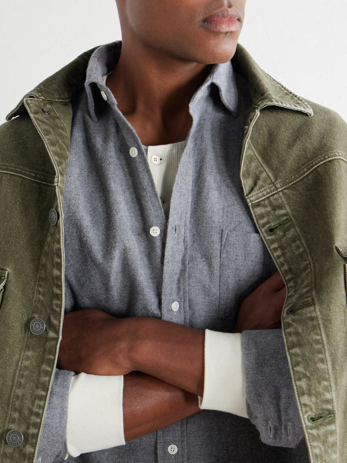 Hartford - Paul Cotton-Flannel Shirt - Gray