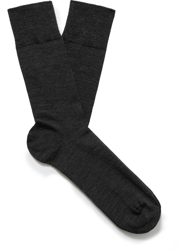 Photo: Falke - Sensitive London Virgin Wool-Blend Socks - Gray