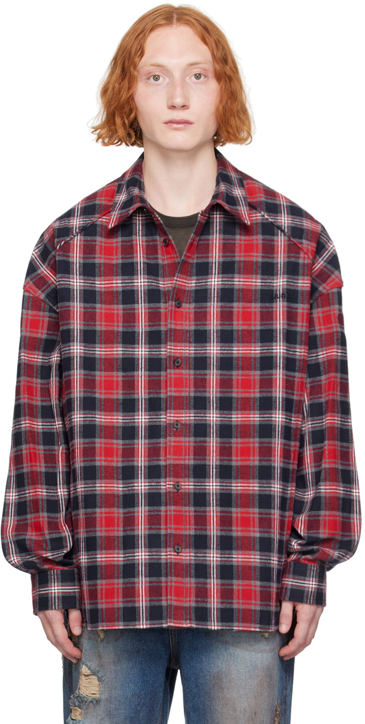 Juun.J Red Check Shirt
