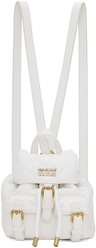 Photo: Versace Jeans Couture White Quilted Faux-Leather Backpack