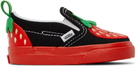 Vans Baby Black & Red Slip-On V Berry Sneakers
