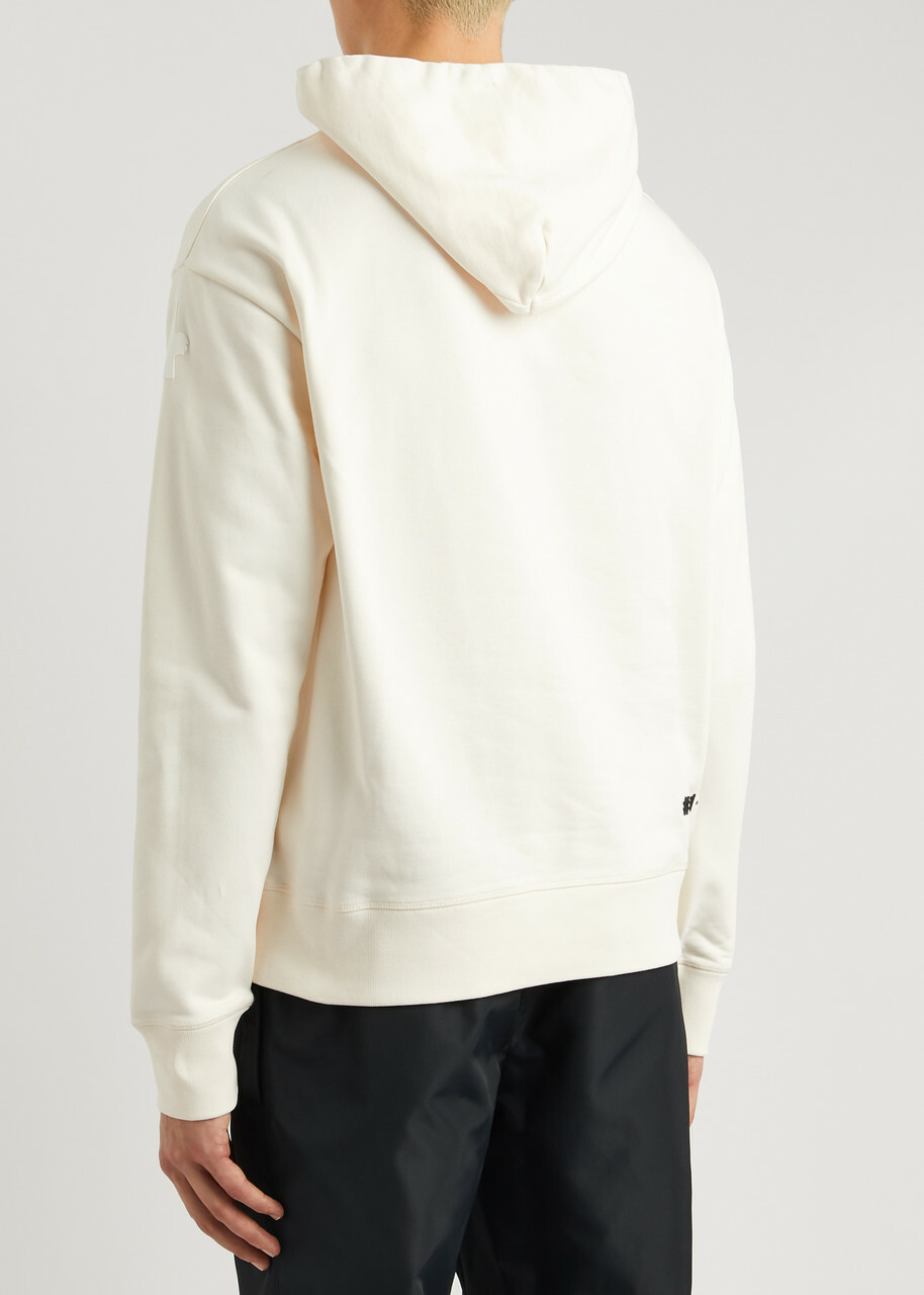 Moncler Grenoble Logo Hooded Cotton Sweatshirt White