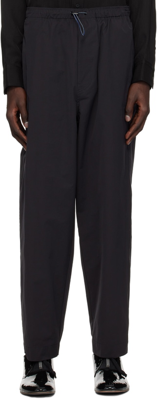 Photo: Toga Virilis Black Cotton Polyester Twill Trousers