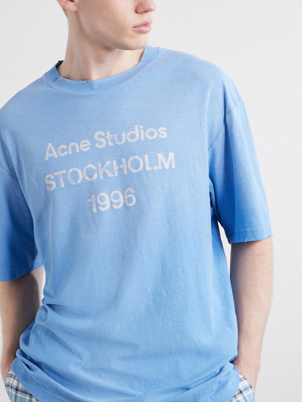 Acne Studios - Logo-Print Cotton T-Shirt - Blue