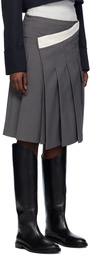 LOW CLASSIC Gray Wrap Midi Skirt