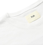 Folk - Voile-Appliquéd Cotton-Jersey T-shirt - White