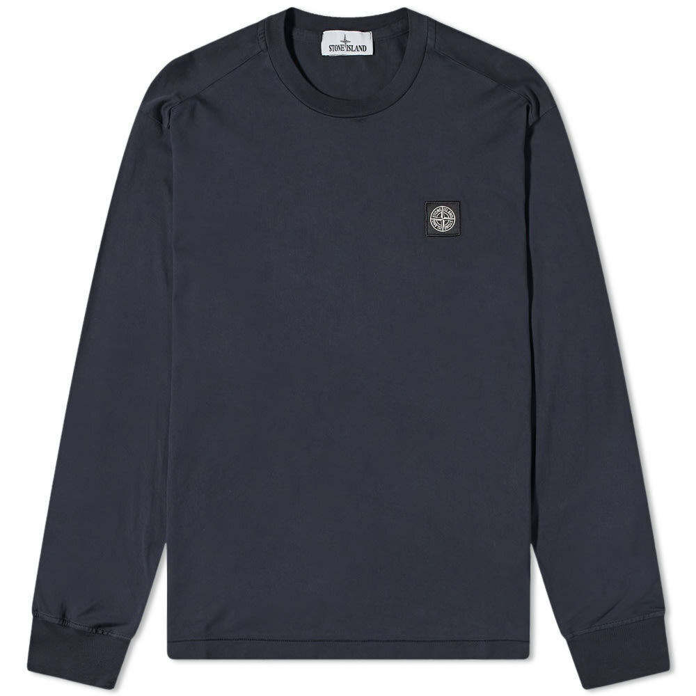 Photo: Stone Island Men's Long Sleeve Patch T-Shirt in Navy
