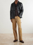 Kartik Research - Embroidered Leather Jacket - Black