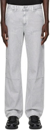 Carhartt Work In Progress Gray Double Knee Denim Trousers