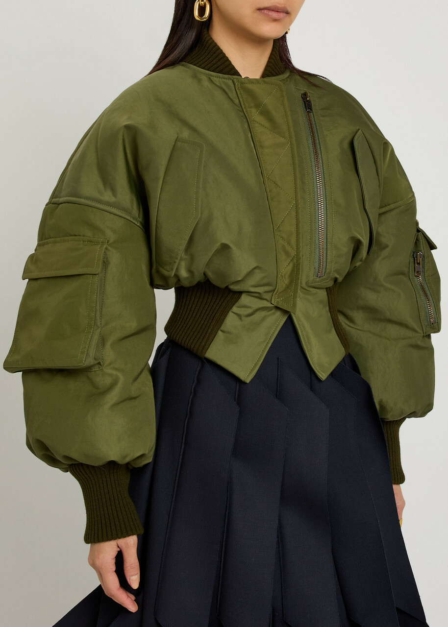 A.W.A.K.E Mode MA1 Padded Taffeta Bomber Jacket Khaki