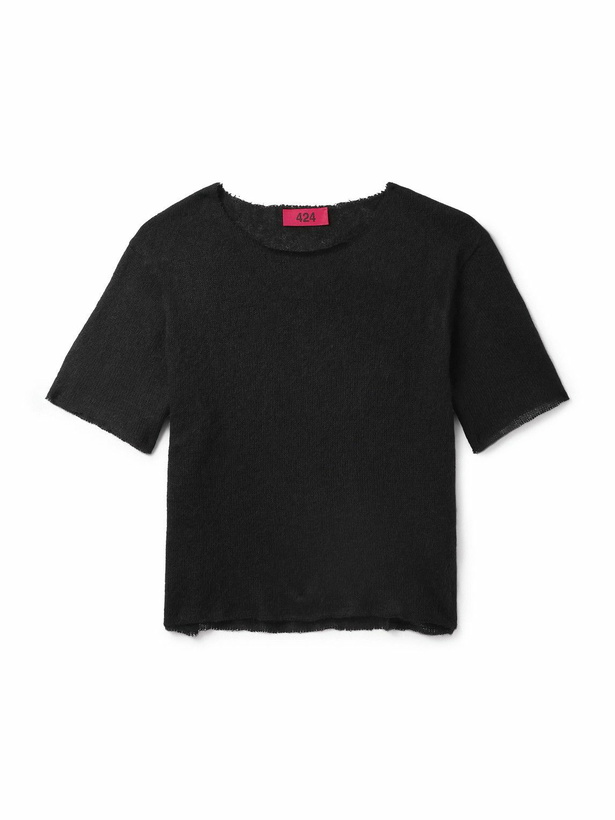 Photo: 424 - Cropped Alpaca-Blend T-Shirt - Black