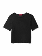424 - Cropped Alpaca-Blend T-Shirt - Black