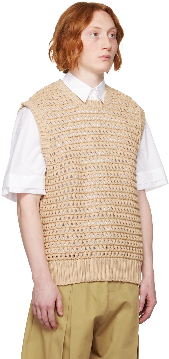 SAGE NATION Beige Hatchi Vest