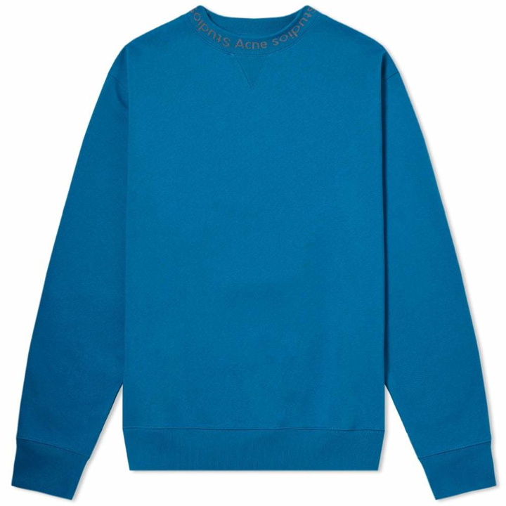 Photo: Acne Studios Flogho Crew Sweat Teal Blue