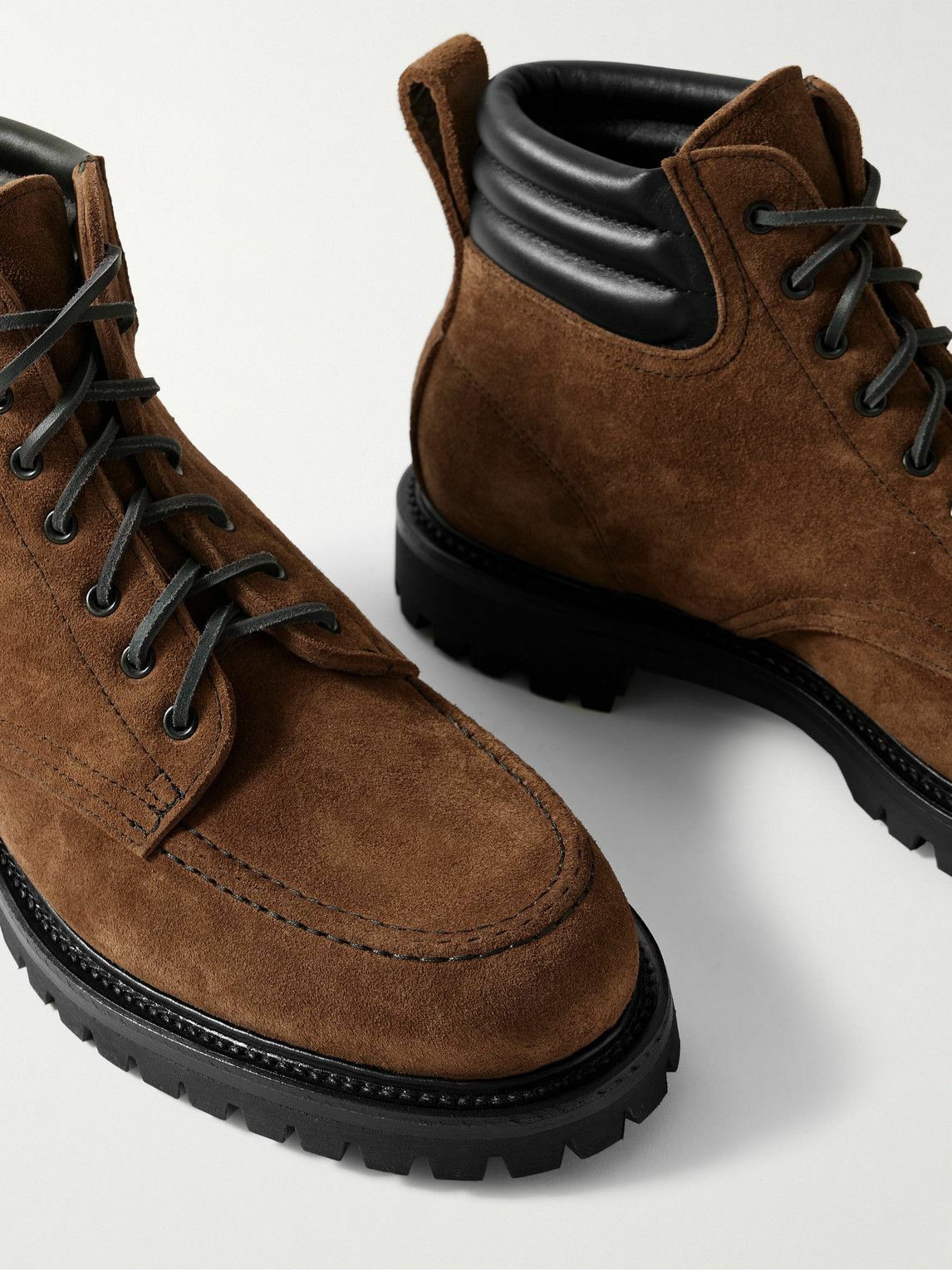 Yuketen - Salvia Padded Leather-Trimmed Suede Boots - Brown