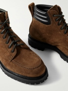 Yuketen - Salvia Padded Leather-Trimmed Suede Boots - Brown