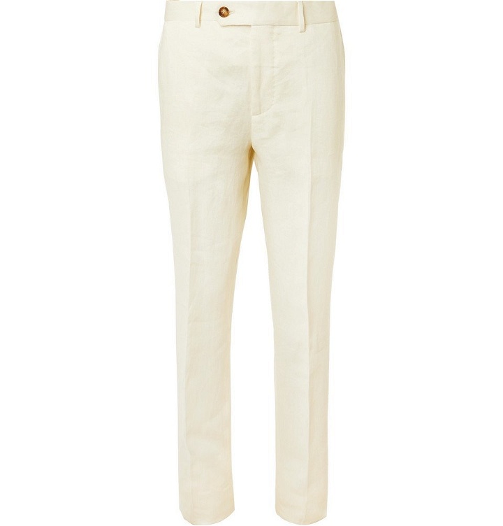 Photo: Brunello Cucinelli - Cream Linen Suit Trousers - Cream