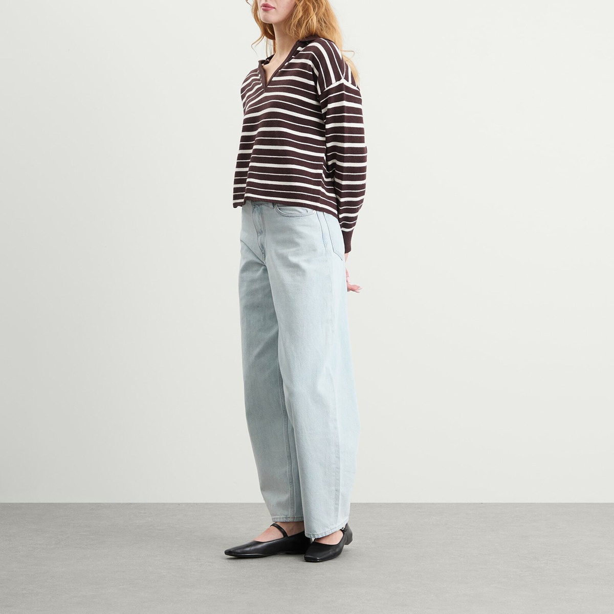 4th & Reckless Women's Hayden Polo Jumper in Stripe