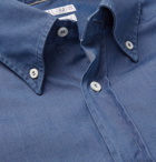 Brunello Cucinelli - Slim-Fit Button-Down Collar Cotton-Chambray Shirt - Men - Blue