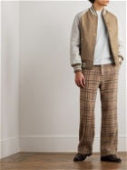 Golden Bear - The Ralston Wool-Blend and Leather Bomber Jacket - Neutrals