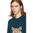 Maison Kitsune Blue Fox Head Sweater