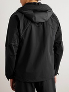 And Wander - Logo-Print Shell Hooded Jacket - Black