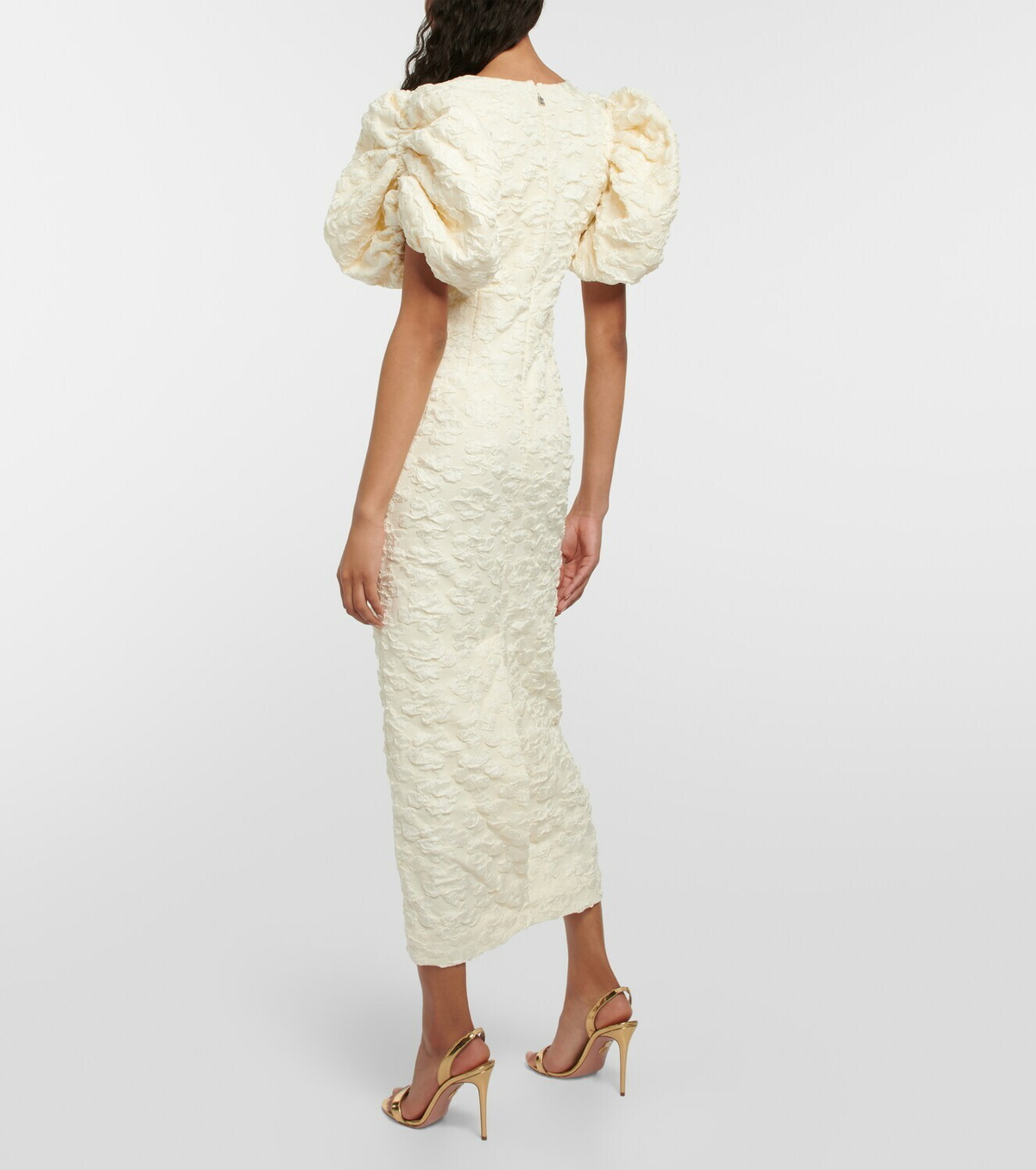 Rotate Birger Christensen Bridal jacquard puff-sleeve midi Rotate Birger Christensen Bridal jacquard puff-sleeve midi
