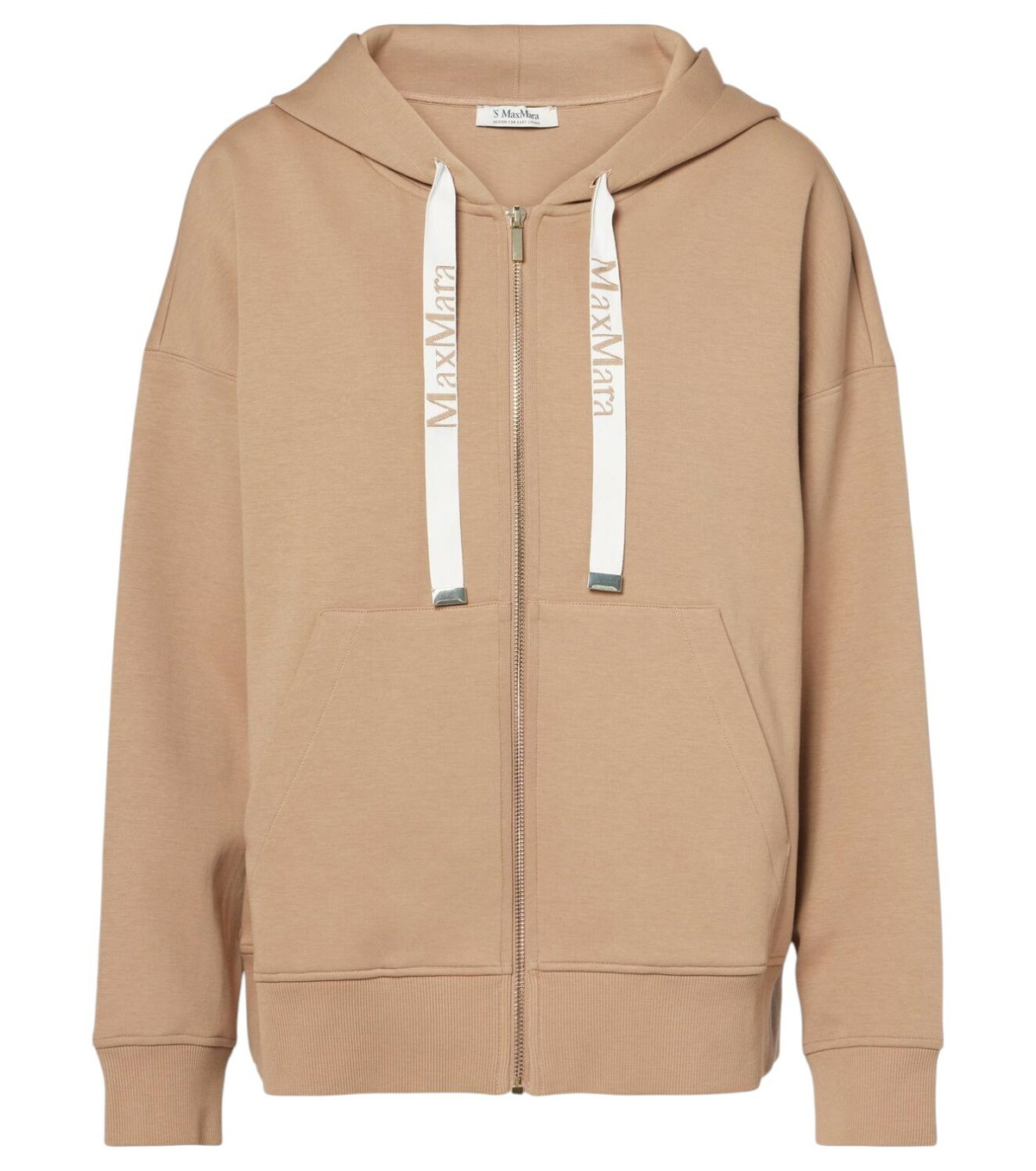 MAX MARA｜ (NOSTOC (16361047 003 / 16361047600 003)) S MAX MARA Nostoc Logo Embroidery Jersey Zip Hoodie S Max Mara