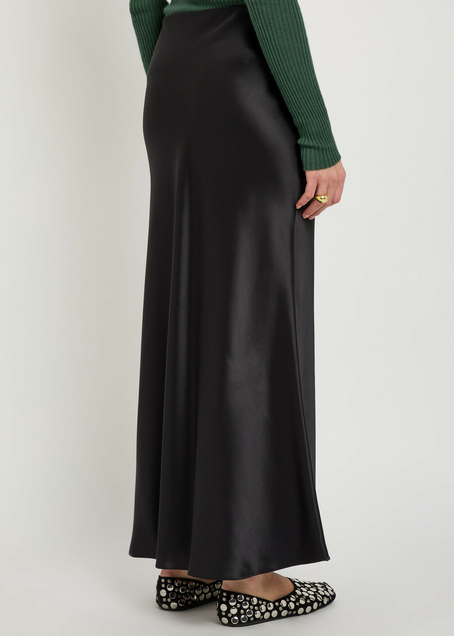 Gabriela Hearst Frei Silk Skirt Black