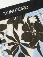 TOM FORD - Floral-Print Stretch-Cotton Boxer Briefs - Blue