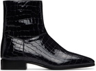 Fear of God Navy Croc-Embossed Ankle Boots
