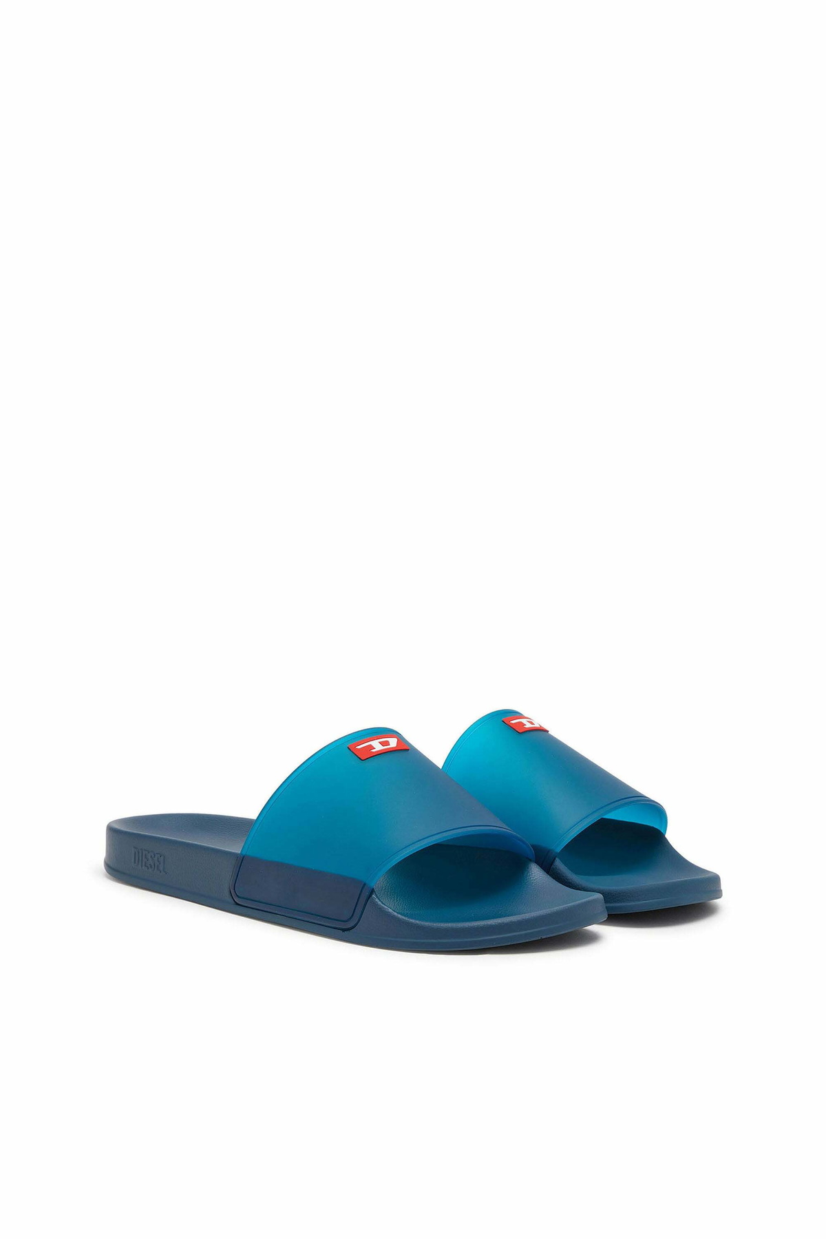 Diesel Sa-Swim - Rubber slides with transparent upper - Slides Mens in Blue