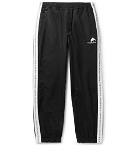 Flagstuff - Logo-Embroidered Tapered Striped Shell Sweatpants - Men - Black