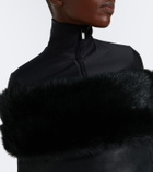 Gucci Off-shoulder shearling crop top