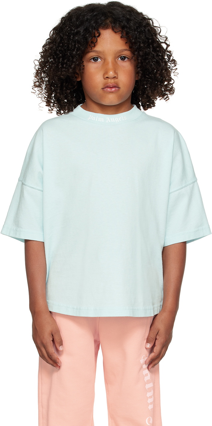 Palm Angels Kids Blue Oversize T-Shirt Palm Angels