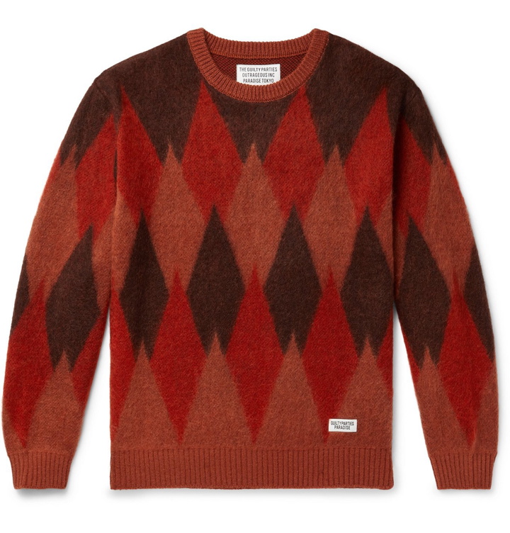 Photo: Wacko Maria - Intarsia-Knit Sweater - Orange