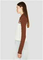 Zip Front Cable Sweater in White