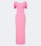 Safiyaa Vanina belted draped crêpe gown