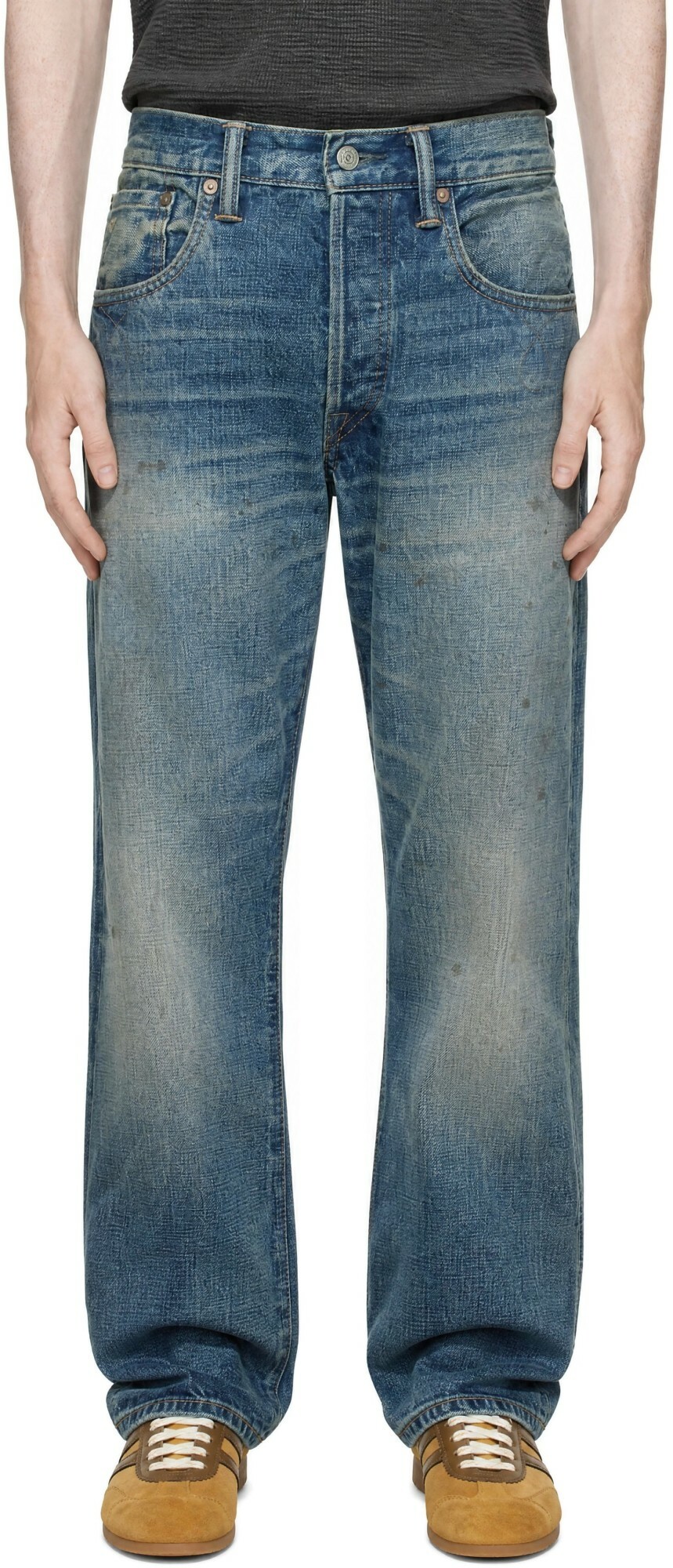 RRL Blue Slim Boot Selvedge Jeans