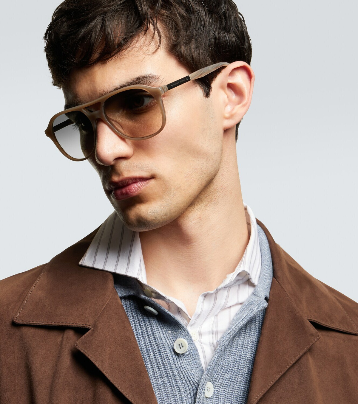 Brunello Cucinelli Logo aviator sunglasses
