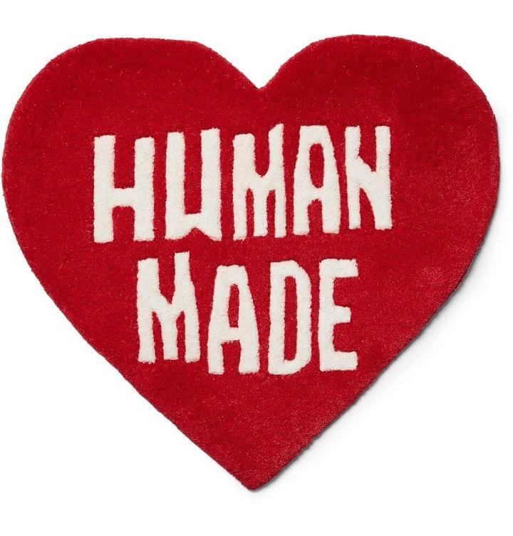 Photo: Human Made - Logo-Detailed Wool and Cotton-Blend Rug - Red