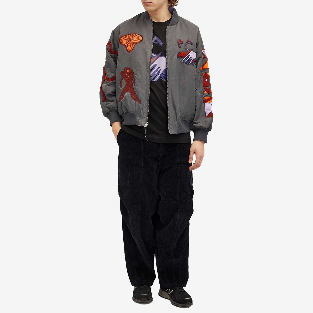 P.A.M. Men's Marking Reversible Bomber Jacket in Charcoal P.A.M.