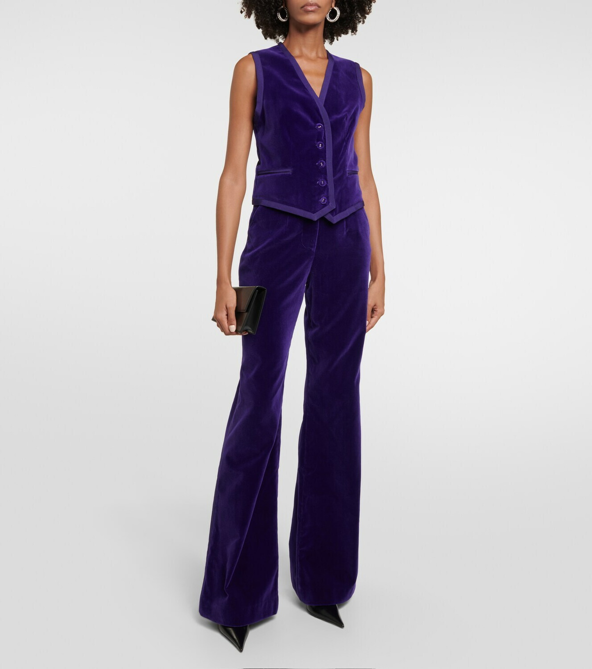 Costarellos Jetta cotton velvet vest
